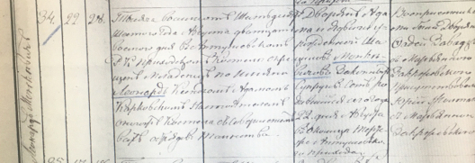 Метрыка аб хросьце Леанарда Манкевіча ў 1866 годзе