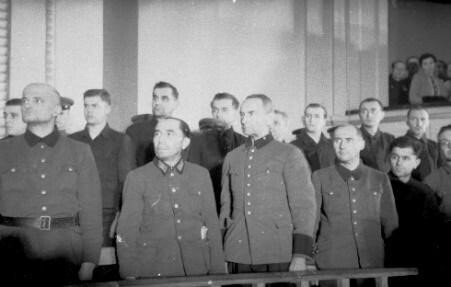 Падсудныя на працэсе ў Мінску, студзень 1946 г.﻿