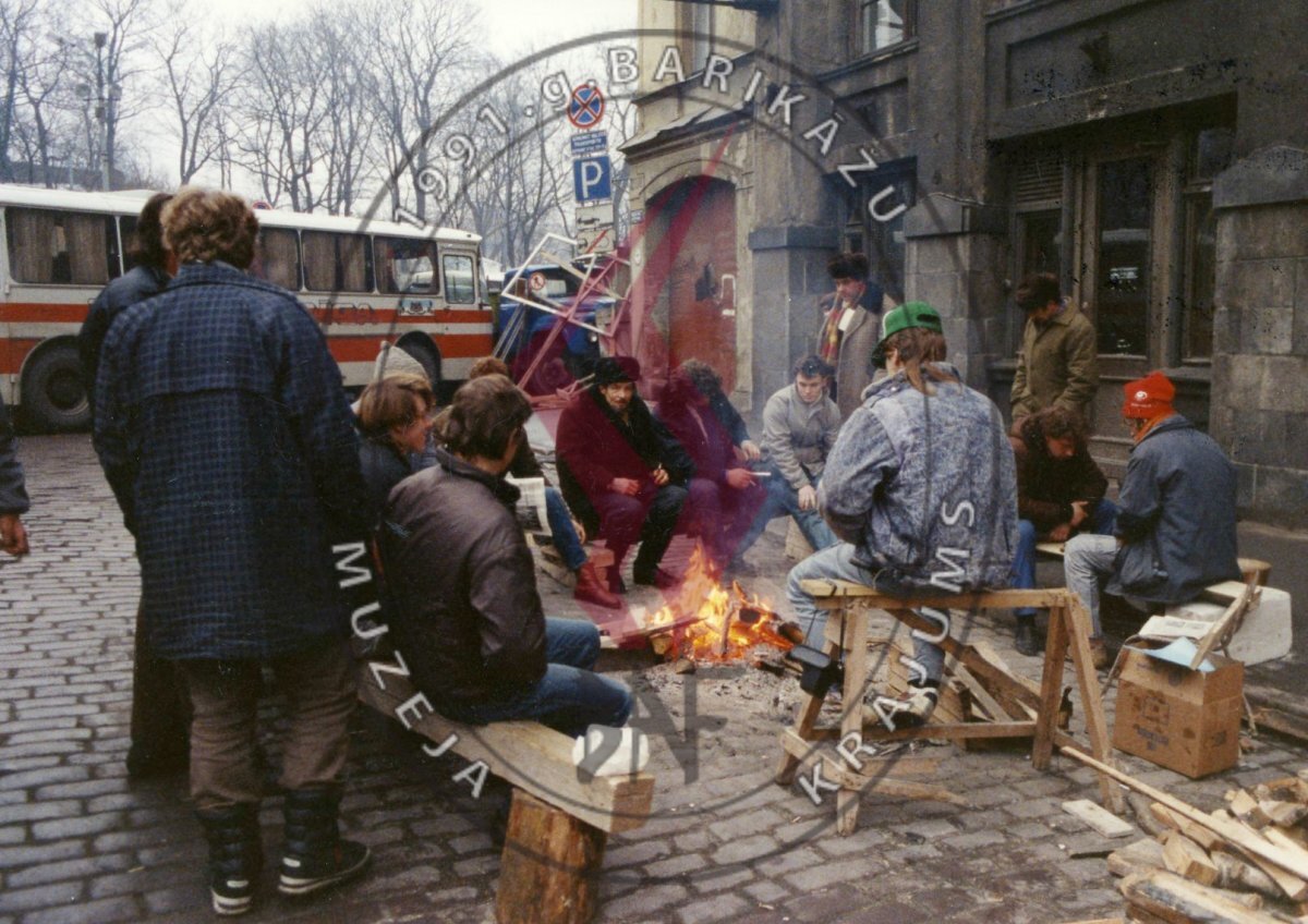 Пратэстоўцы і барыкады ў Рызе ў 1991-м