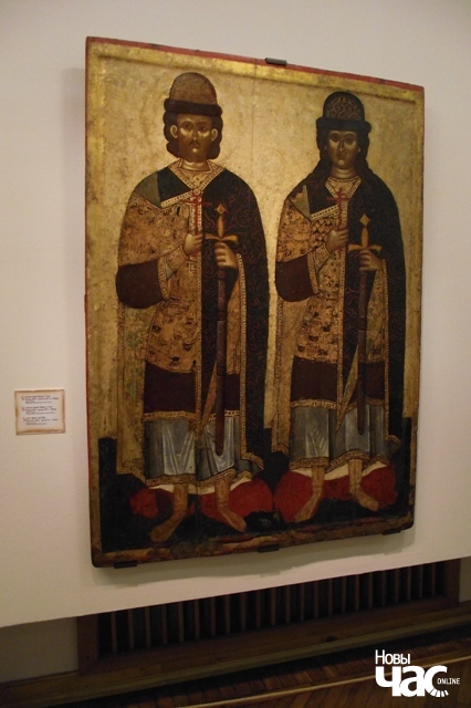 Святыя Барыс і Глеб Пскоўскай школы канца 14 стагоддзя — самы старажытны абраз на выставе