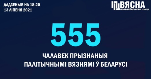 У Беларусі яшчэ сем палітвязняў. Усяго 555