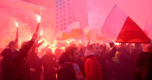 Дзясяткі тысяч нацыяналістаў выйшлі на марш у Дзень незалежнасці Польшчы