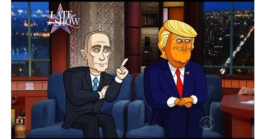 Трамп і Пуцін сталі героямі сатырычнага мультфільма (відэа)