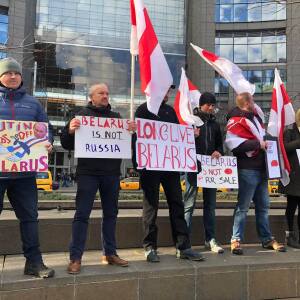 Беларусы Амерыкі зноў выйшлі з пратэстам супраць інтэграцыі (фота)