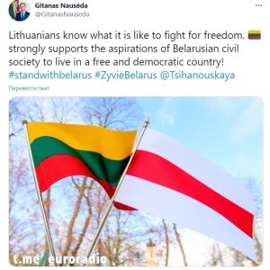Дзень салідарнасці з Беларуссю: Прэзідэнт Літвы падтрымаў беларусаў