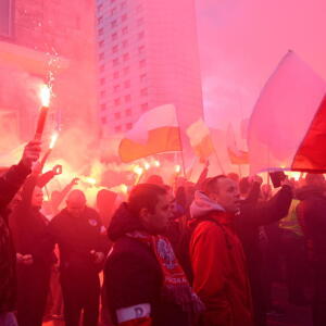 Дзясяткі тысяч нацыяналістаў выйшлі на марш у Дзень незалежнасці Польшчы