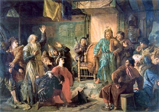 Ягайла змяшчае Вітаўта і Кейстута ў вязніцу. В. Герсан, 1873 Ягайла змяшчае Вітаўта і Кейстута ў вязніцу. В. Герсан, 1873
