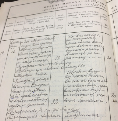 Метрыка аб шлюбе Стэфана і Ганны ў 1925 годзе Метрыка аб шлюбе Стэфана і Ганны ў 1925 годзе