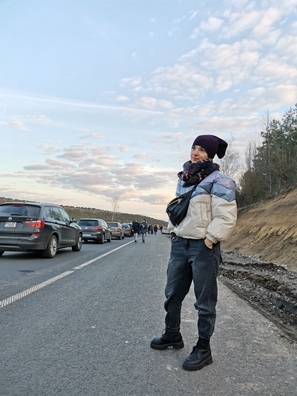 Кацярына на ўкраінскай мяжы. Фота з уласнага архіву гераіні Кацярына на ўкраінскай мяжы. Фота з уласнага архіву гераіні