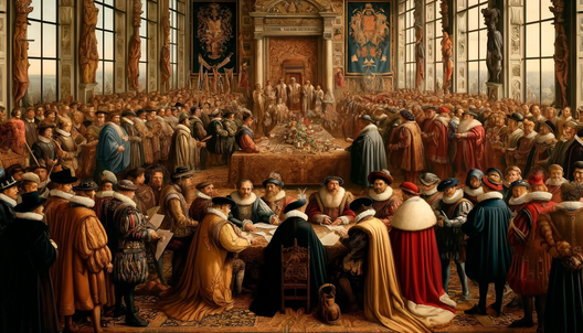 Люблінская вунія 1569 года. Малюнак: instagram.com/belarus_minulaja Люблінская вунія 1569 года. Малюнак: instagram.com/belarus_minulaja