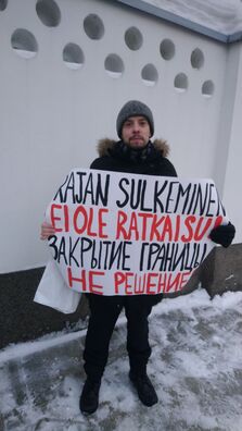 Булаўцаў каля амбасады Фінляндыі ў РФ Булаўцаў каля амбасады Фінляндыі ў РФ