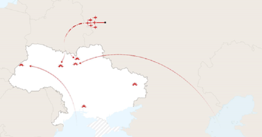 Ракеты па Украіне выпушчаны ў беларускай паветранай прасторы