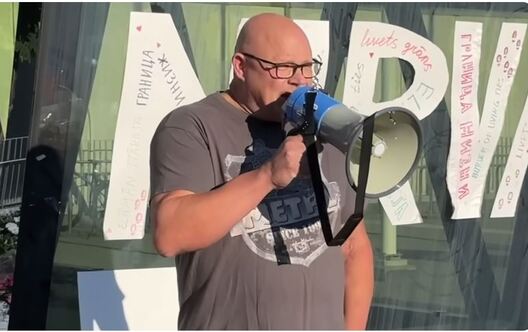 Адзін з пікетаў супраць закрыцьця мяжы Адзін з пікетаў супраць закрыцьця мяжы