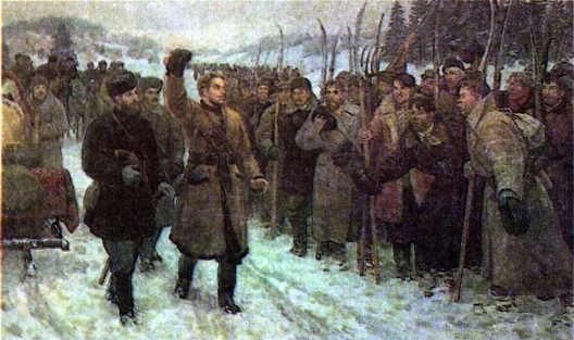 Пётра Сергіевіч. "Кастусь Каліноўскі і Валеры Урублеўскі робяць агляд паўстанцаў" Пётра Сергіевіч. "Кастусь Каліноўскі і Валеры Урублеўскі робяць агляд паўстанцаў"