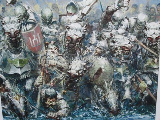 Бітва пад Оршай вачыма сучаснага ўкраінскага мастака Андрэя Халаменюка (фрагмент) Бітва пад Оршай вачыма сучаснага ўкраінскага мастака Андрэя Халаменюка (фрагмент)