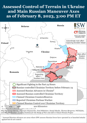 Карта ваенных дзеянняў ад ISW Карта ваенных дзеянняў ад ISW