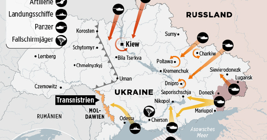 Пуцін усё яшчэ плануе захоп большай часткі Украіны