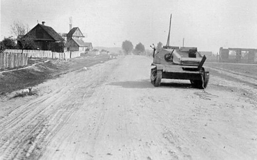 Падбітая ля Жабінкі танкетка ТКС Падбітая ля Жабінкі танкетка ТКС