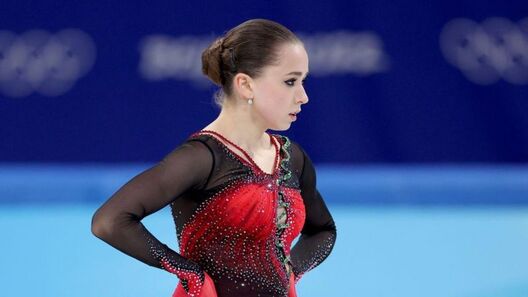 Каміла Валіева падчас выступу на Алімпіядзе ў Пекіне. Фота Getty Images Каміла Валіева падчас выступу на Алімпіядзе ў Пекіне. Фота Getty Images