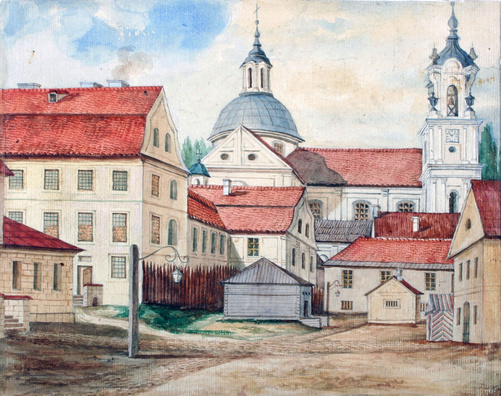 Дворык Гродзенскай турмы. Малюнак Напалеона Орды. Крыніца: i.pinimg.com Дворык Гродзенскай турмы. Малюнак Напалеона Орды. Крыніца: i.pinimg.com