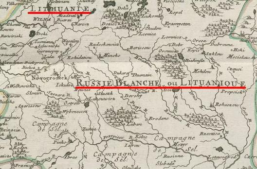 Фрагмент французскай мапы 1700 года Фрагмент французскай мапы 1700 года