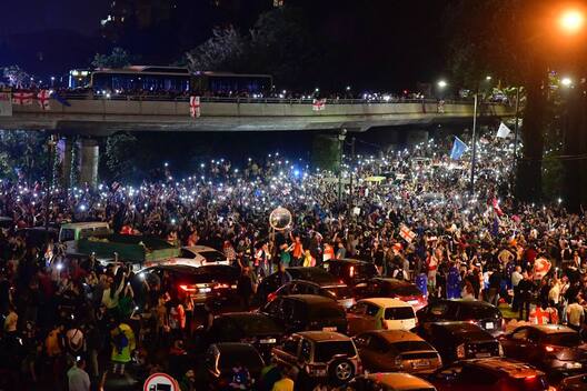 Акцыя пратэсту ў Тбілісі, красавік 2024. Фота  newsgeorgia.ge Акцыя пратэсту ў Тбілісі, красавік 2024. Фота  newsgeorgia.ge