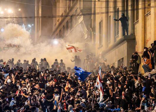 Акцыя пратэсту ў Тбілісі, красавік 2024. Фота  newsgeorgia.ge Акцыя пратэсту ў Тбілісі, красавік 2024. Фота  newsgeorgia.ge