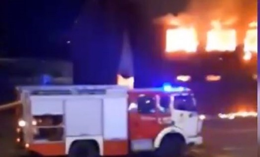 Скрыншот з відэа пажару на літоўскай мяжы ў пункце «Мядзінінкай» Скрыншот з відэа пажару на літоўскай мяжы ў пункце «Мядзінінкай»