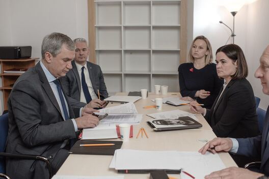 Аб'яднаны пераходны кабінет у старым складзе. Фота: прэс-служба Святланы Ціханоўскай Аб'яднаны пераходны кабінет у старым складзе. Фота: прэс-служба Святланы Ціханоўскай