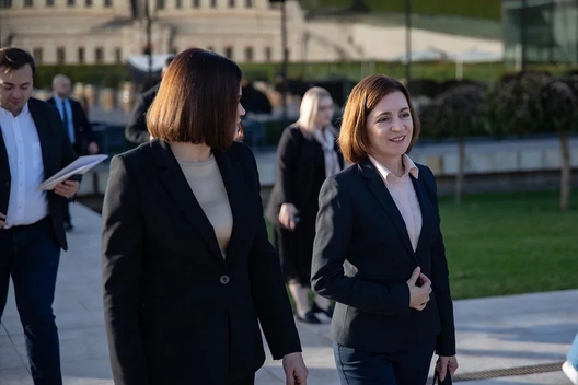 Святлана Ціханоўская і Мая Санду. Фота: Офіс Святланы Ціханоўскай Святлана Ціханоўская і Мая Санду. Фота: Офіс Святланы Ціханоўскай