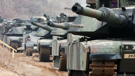 Амерыканскія танкі Abrams. Фота: U.S. Army / abaca / picture alliance