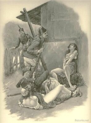 Зверствы асманаў на Балканах. Аўстрыйская літаграфія, 1870-я гады Зверствы асманаў на Балканах. Аўстрыйская літаграфія, 1870-я гады