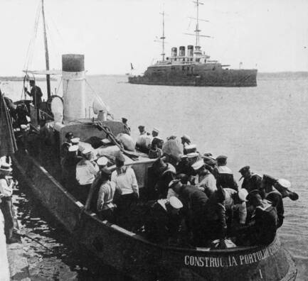 Паўстаўшыя матросы ў румынскім порце Паўстаўшыя матросы ў румынскім порце