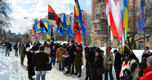 У Кіеве патрабавалі вызваліць затрыманых у Мінску ўкраінцаў