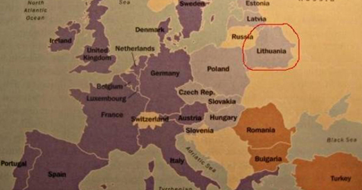 У падручніку тэрыторыю Беларусі пазначылі як "Літва"