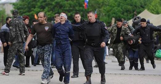 Прарасейскія баявікі ў Данецку захапілі пажарных (фота)