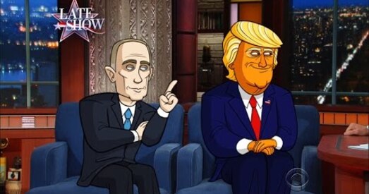 Трамп і Пуцін сталі героямі сатырычнага мультфільма (відэа)