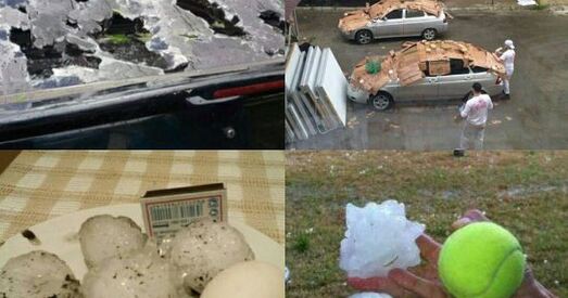 Град на Стаўрапалі памерам з тэнісны мяч. Уведзены рэжым НС (фота, відэа)