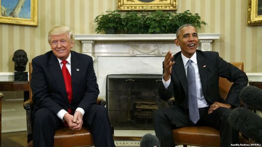 Дональд Трамп (злева) і Барак Абама. Вашынгтон, 10 лістапада 2016 года Дональд Трамп (злева) і Барак Абама. Вашынгтон, 10 лістапада 2016 года