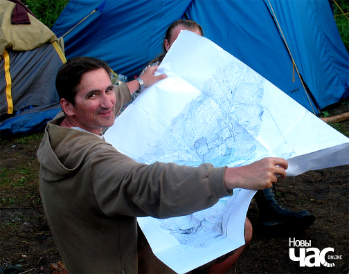 Алег Дзярновіч падчас раскопак у Крэва Алег Дзярновіч падчас раскопак у Крэва